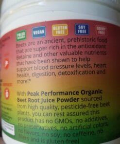 Organic Beet Root Powder - Ultra High Purity Super Food Beets Juice Powder. 100% Pure Nitric Oxide Boosting Beetroot Supplement. Keto, Paleo, Vegan Reds Superfood Rich in Polyphenols 39 71vHXRVOkkL