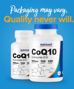 Nutricost CoQ10 100mg, 120 Vegetarian Capsules, 120 Servings - High Absorption, Vegetarian, Non-GMO, Coenzyme Q10 120 Count (Pack of 1) 9 71vIhCTcCML