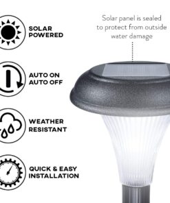 GardenBliss Best Solar Lights for Outdoor Pathway, 10 Brightest Light Set for Walkway, Patio, Path, Lawn, Garden, Yard Decor, Double Waterproof Seal, Large Led Landscape Outside Post Lighting Lamps Pack of 10 - White Light 29 71vJ5tnqSL