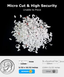 Alternative view of BONSEN 120-Sheet Auto Feed Paper Shredder High Security Micro Cut Shredders for Home Office Use/ 30 Minutes/Security Level P-4,6-Gallon Bin (S3110) 120-Sheet Auto Shredder New