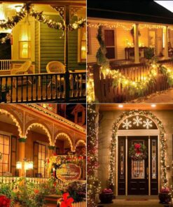 Brizled Solar String Lights, 2 Pack Each 66ft 200 LED Solar Fairy Lights, 8 Modes Outdoor Solar Fairy Lights String with Memory, Waterproof Solar Twinkle Lights for Christmas Garden Party, Warm White 26 71vKV1jW1yL