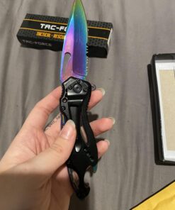 Tac Force- TF-705 Series - Bottle Opener, Glass Punch and Pocket Clip, Tactical, EDC, Rescue Rainbow 40 71vMwK0L9xL