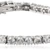 Amazon Collection Sterling Silver Tennis Bracelet set with Round Cut Infinite Elements Cubic Zirconia, White/Platinum 7.25" 4 mm