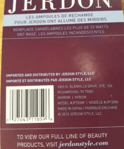 JERDON 25 Watt Replacement Bulbs for Makeup Mirror - 2 Incandescent Lightbulbs Makeup Mirrors - JPT25W 17 71vOWO9fVEL