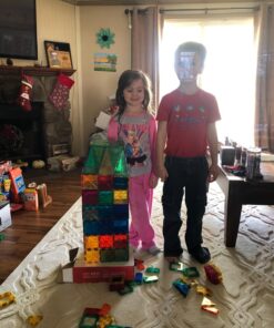 Best Choice Products 110-Piece Kids Colorful Magnetic Tiles Set 3D Construction Magnet Building Blocks Educational STEM Toy with Carrying Case - Multicolor 25 71vPJ18k bL