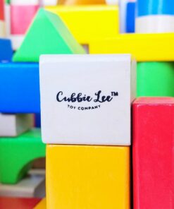 Cubbie Lee Premium Wooden Building Blocks Set - 100 pc for Toddlers Preschool Age - Classic Hardwood Plain & Colored Small Wood Block Pieces for Boys & Girls - Classic Build & Play Toy 27 71vPOQmVqwL