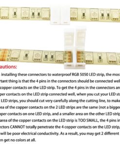 TronicsPros 10pcs 4 Pin Solderless Waterproof LED Strip to Strip Connector RGB Flex LED Ribbon LED Rope LED Tape Light Gapless Adapter for 10mm Wide Waterproof SMD 5050 RGB Flexible LED Strip Light White (only for Waterproof RGB 5050 LED strip) 41 71vQCWTF06L