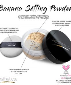 Alternative view of Aesthetica Banana Loose Setting Powder - Flash Friendly Superior Matte Finish Highlighter & Finishing Powder - Includes Velour Puff