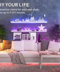 32.8ft Smart RGB LED Strip Lights, Music Sync Color Changing LED Lights Strip for TV Room Tiktok Party Work with Alexa Google Home, Remote, Voice Activated, APP Control (16.4ft+16.4ft) 2 X 16.4FT Remote, Voice Activated, APP Colorful 10 71vRXeu2DnL