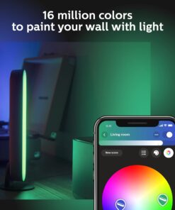 Philips Hue Smart Play Light Bar Base Kit, Black - White & Color Ambiance LED Color-Changing Light - 2 Pack - Requires Bridge - Control with App - Works with Alexa, Google Assistant and Apple HomeKit 2-Pack with Plug 31 71vSX0KYM6L 1