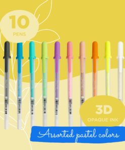 SAKURA 3D Soufflé Pen - 3-D Pen for Lettering, Drawing, Line Borders, Ornaments, & More - Opaque White and Pastel Ink Colors - 10 Pack Souffle 10 Count (Pack of 1) 30 71vTVBzejL