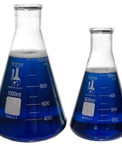 Karter Scientific Glass Flask 5 Piece Set, Narrow Mouth Erlenmeyer, Borosilicate 3.3 Glass - 50ml, 150ml, 250ml, 500ml, 1L, 213B2 50/150/250/500/1000ml 19 71vU1qEYV2L