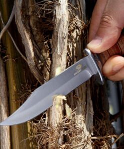 Mossy Oak 2-piece Bowie Knife, Fixed Blade Hunting Knife with Leather Handle, Sheath Included 37 71vUFvx e3L