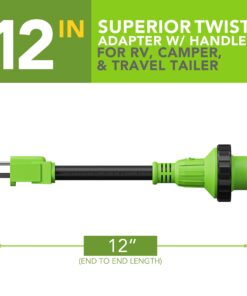 Alternative view of LeisureCords Trailer dogbone Adapter 15 amp Male to 30 amp Female Locking Connector with LED Power Indicator