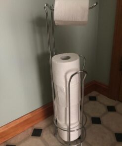 iDesign Classico Metal Toilet Tissue Roll Reserve Organizer for Bathroom, Compact Organizer, Holds 4 Rolls of Toilet Paper, Chrome Set of 1 36 71vWBZQGyrL