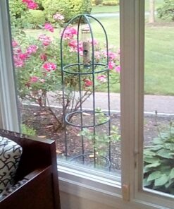 12 Inches Tube Bird Feeders for Outdoors Hanging, 4 Feeding Ports, Hard Plastic Bird Feeder Outdoor Weatherproof and 4 Inch Steel Hanger, Wild Bird Feeders, Finch Feeder, Bird Feeders Outside Hanging 1 4 Ports 34 71vWPYtG1YL