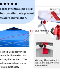 Crown Shades 10x10 Pop up Canopy Outside Canopy, Patented One Push Tent Canopy with Wheeled Carry Bag, Bonus 8 Stakes and 4 Ropes, Blue 42 71vX bhHZ7L