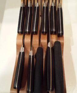 Bellemain 100% Pure Bamboo in Drawer Knife Block | Knife Drawer Organizer | Store Knives Safely with The Blades Down | Storage Solution for Your Kitchen | Knife Organizer Drawer Insert 45 71vXPLUyTUL