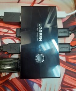 UGREEN USB Switch Selector 2 Computers Sharing 4 USB Devices USB 2.0 Peripheral Switcher Box Hub for Mouse Keyboard Scanner Printer PCs with One-Button Swapping and 2 Pack USB A to A Cable 75 71vY5HXVd9L