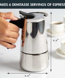 Primula Premium Stainless Steel Stovetop Espresso and Coffee Maker, 6-Cup 6-Cup Black Handle 15 71vYFRzotjL