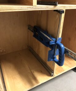 Universal Drawer Slide Jig - Cabinet Hardware Jig Install Drawer Slides Quickly, Accurately - Hardware Installation Jig w/Locking Wedge to Secure Cabinet Slide - Adjustable Foot Woodworking Tools Original Version 18 71vZf4sbrLL