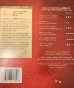 Twinings English Breakfast Black Tea, 100 Individually Wrapped Tea Bags, Smooth, Flavourful, Robust, Caffeinated 100 Count (Pack of 1) 38 71vaHmoDTzL