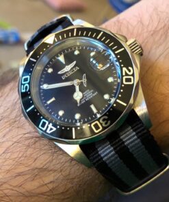 Benchmark Basics Nylon Watch Band - Waterproof Ballistic Nylon One-Piece Military Watch Straps for Men & Women - Choice of Color & Width - 18mm, 20mm, 22mm or 24mm Black / Grey Bond Striped 27 71vb0RQE vL