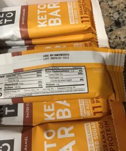 Perfect Keto Bars - The Cleanest Keto Snacks with Collagen and MCT. No Added Sugar, Keto Diet Friendly - 3g Net Carbs, 18g Fat,11g protein - Keto Diet Food Dessert (Salted Caramel, 12 Bars) Salted Caramel 12 Count (Pack of 1) 31 71vbJDrkTpL