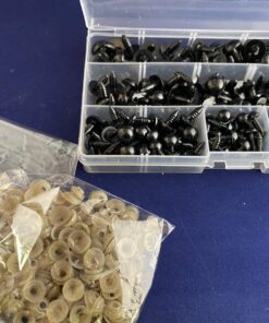 OUTUXED 520pcs Plastic Safety Eyes and Noses with Washers, Craft Doll Eyes, Black Safety Eyes for Amigurumi, Puppet, Plush Animal and Teddy Bear 34 71vckz1woAL