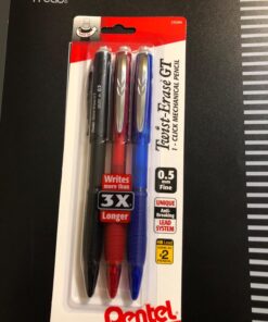 Pentel Twist-Erase GT (0.5mm) Mechanical Pencil, Assorted Barrel Colors, Color May Vary, Pack of 3 (QE205BP3M) 14 71vd6eflTKL