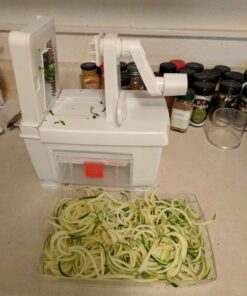 Paderno World Cuisine 4-Blade Folding Vegetable Slicer / Spiralizer Pro, Counter-Mounted and includes 4 Different Stainless Steel Blades Folding 4-Blade White 63 71veSMJggXL