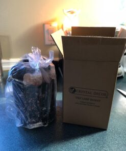 CRYSTAL DECOR Himalayan Pink Salt Lamp Basket & Dimmer Cord Bulb Flanigan1 41 71veb08GHHL