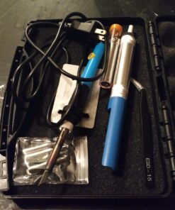 Soldering Iron Kit Electronics, 60W Adjustable Temperature Soldering Iron with Tips Desoldering Pump Solder Wire Tube Soldering Iron Holder Tool Carrying Case 66 71vey0jYFnL