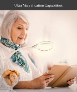 Brightech LightView Flex Magnifying Desk Lamp, 1.75X Light Magnifier, Adjustable Magnifying Glass with Light for Crafts, Reading, Close Work White 31 71vfuwllWAL