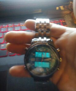 VIGOROSO Men's LED Analog Digital Date Week Sports Outdoor Steel Blue Dial Watch Black&Blue 34 71vfxZcRzvL 1