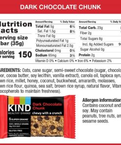 KIND Healthy Grains Bars, Double Chocolate Chunk, Non GMO, Gluten Free, 1.2oz, 5 Count (Pack of 3) 12 71vgiebY5cL