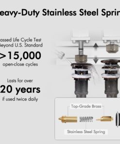 KES Bathroom Faucet Vessel Vanity Sink Pop Up Drain Stopper with Overflow Oil Rubbed Bronze, All Metal Rustproof Brass and 304 Stainless Steel, S2008A-ORB With Overflow, 1 Pack 33 71vh9JexbOL