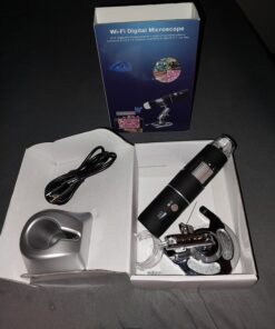 Wireless Digital Microscope, Skybasic 50X-1000X Magnification WiFi Portable Handheld Microscopes with Adjustable Stand HD USB Microscope Camera Compatible with iPhone Android iPad Windows Mac Computer Black 51 71vhCJB64uL