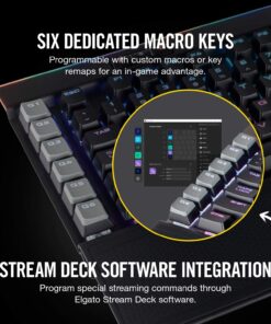Corsair K95 RGB Platinum Mechanical Gaming Keyboard - 6x Programmable Macro Keys - USB Passthrough & Media Controls - Fastest Cherry MX Speed - RGB LED Backlit - Black Finish 32 71vhV2v1LEL 1