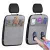 lebogner Back Seat Cover For Kids + 3 Pocket Storage Organizer, 2 Pack X-Large Multifunctional Kick Mats Backseat Protector, Car Seat Back Protectors For Vehicles To Protect From Dirt & Scuffs, Grey Kick Mats + 3 Organizers Pockets 3 71vhvEGgUBL 1