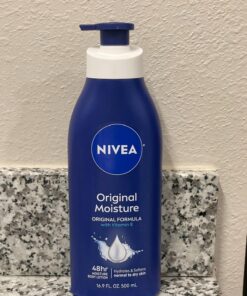 NIVEA Original Moisture Body Lotion with Vitamin E, Body Lotion for Dry Skin, 16.9 Fl Oz Pump Bottle Unscented 16.9 Fl Oz (Pack of 1) 29 71viGCN1UgL