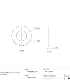 Te-Co 42614 Black Oxide C1010 Steel Hardened Flat Washer, 8 Stud, 7/16" OD x 3/16" ID x 5/64" Thick (Pack of 2) 5/16"-3/8" 3/16 Inches 0.4375 Inches 5/64 Inches 3 71vk xkK2wL