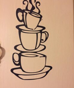 Coffee Cup Double Sided Visual Removable Wall Vinyl Sticker Decals Decor Art Bedroom Design Mural Black 15'' X 8'' 24 71vk9gQTIbL