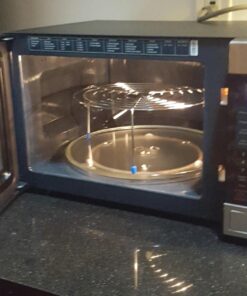 SAMSUNG 1.1 Cu Ft Countertop Microwave Oven w/ Grilling Element, Ceramic Enamel Interior, Auto Cook Options,1000 Watt, MG11H2020CT/AA, Stainless Steel, Black w/ Mirror Finish,15.8"D x 20.4"W x 11.7"H 43 71vm7oBK1jL