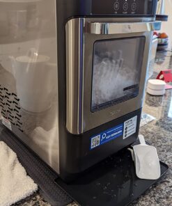 hOmeLabs Countertop Nugget Ice Maker - Stainless Steel with Touch Screen - Portable and Compact - Chewable Nugget Ice Machine - Produces Up to 44lb of Ice Per Day Nugget Ice Maker (Premium) 27 71vmQh7hVpL