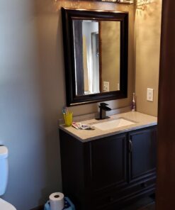 BWE Oil Rubbed Bronze Bathroom Faucet Modern Waterfall for Sink 1 Hole or 3 Hole Rustic Bath Vanity Faucets Single Handle Mixer Tap with Supply Lines 52 71vmb7jdGKL