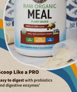 Garden of Life Vegan Protein Powder - Raw Organic Meal Replacement Shakes - Vanilla Chai - Pea Protein, Greens and Probiotics for Women and Men, Plant Based Dairy Free All in One Shake, 28 Servings 2 Pound (Pack of 1) 19 71vn9870bNL
