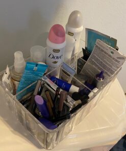 STORi 5-Compartment Clear Plastic Organizer | Rectangular Divided Makeup and Vanity Storage Bin and Office Desk Caddy | Scalloped Wall Design | Made in USA 59 71vnZbSLrtL