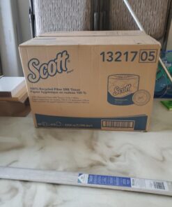 Scott® Professional 100% Recycled Fiber Standard Roll Toilet Paper (13217), with Elevated Design, 2-Ply, White, Individually wrapped rolls, 473 Count (Pack of 80), Total 37,840 Sheets 39 71vndwb8AqL