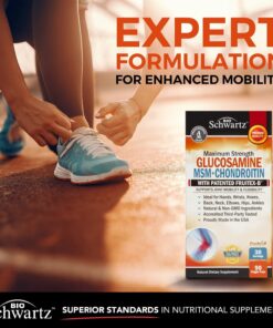 Glucosamine Chondroitin MSM 2110mg - Joint Support Supplement with Turmeric Curcumin for Hands Back Knee & Joint Health for Men & Women - Gluten-Free Non-GMO Supplement - Made in USA - 90 Capsules 90 Count (Pack of 1) 31 71vo1LEZOEL 1